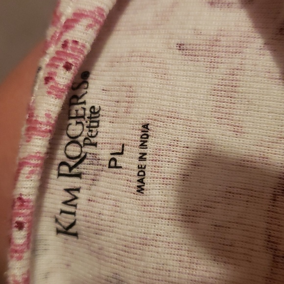 Kim Roger's Lady's ScoopNeck Petite Tee In Pink/Grey Braids and Embellishments - Picture 6 of 7